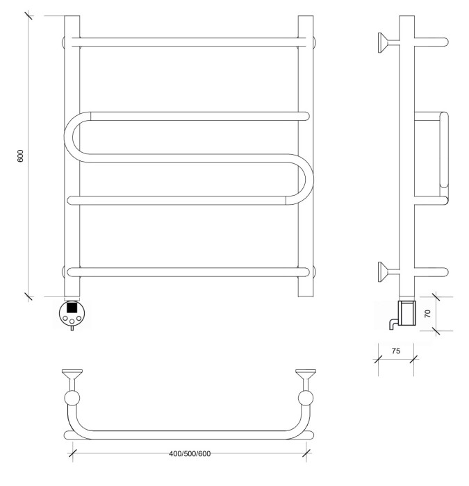 Полотенцесушитель электрический 60x40 Валенсия 2 Secado арт. 4673739233030