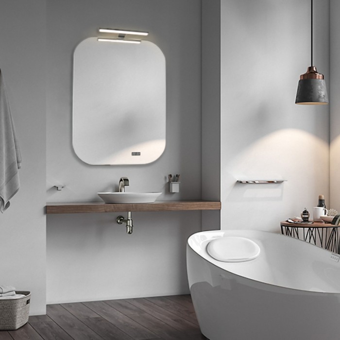 Зеркало 800х550 с навестным светильником и выключателем-датчик на движение, диммер, Azario Агат - ФР-00000908