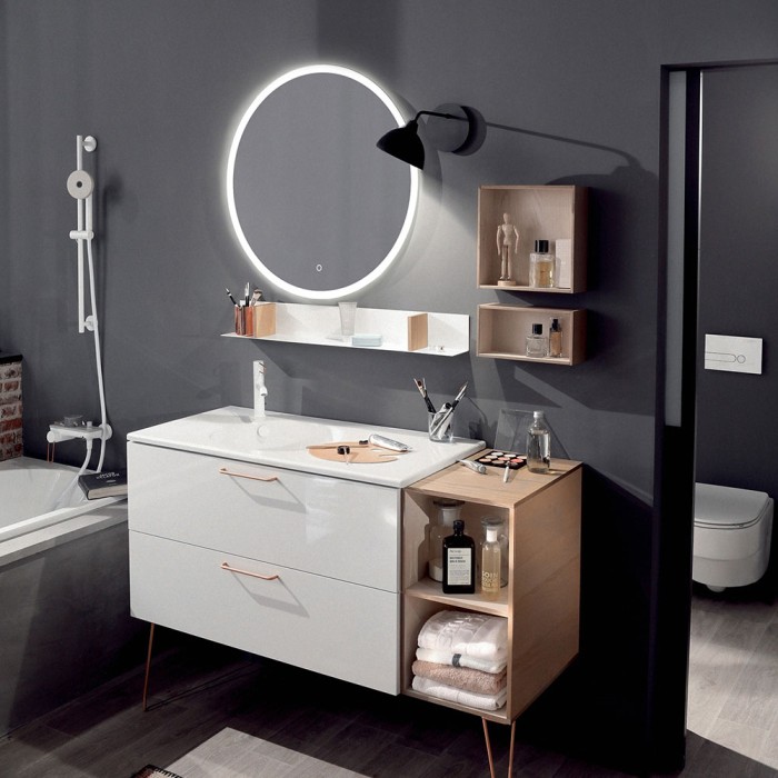 Зеркало Perla neo - RGB D770 сенсорный выключатель, мультицвет, Azario Lotos - LED-00002610