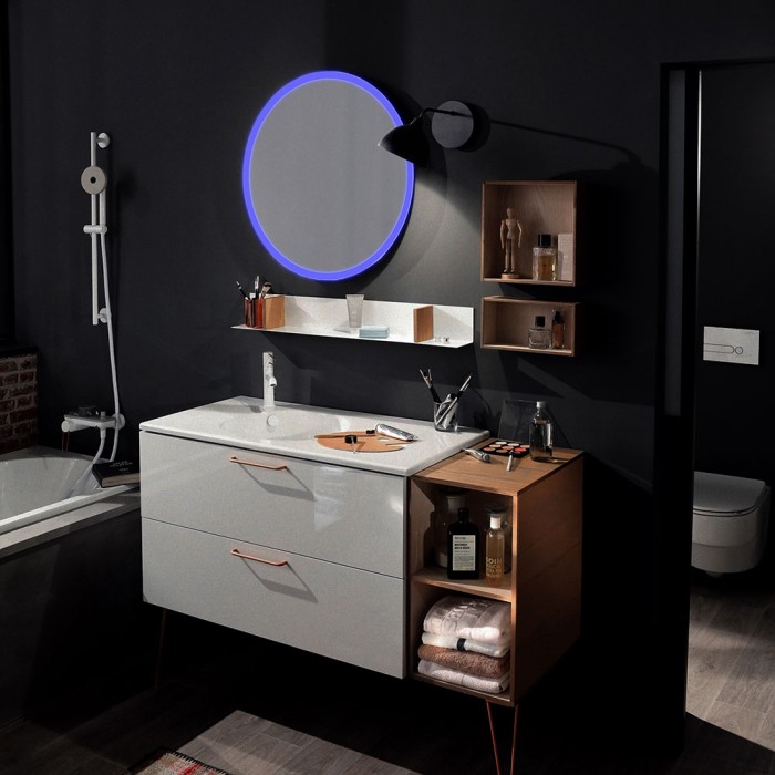 Зеркало Perla neo - RGB D770 сенсорный выключатель, мультицвет, Azario Lotos - LED-00002610