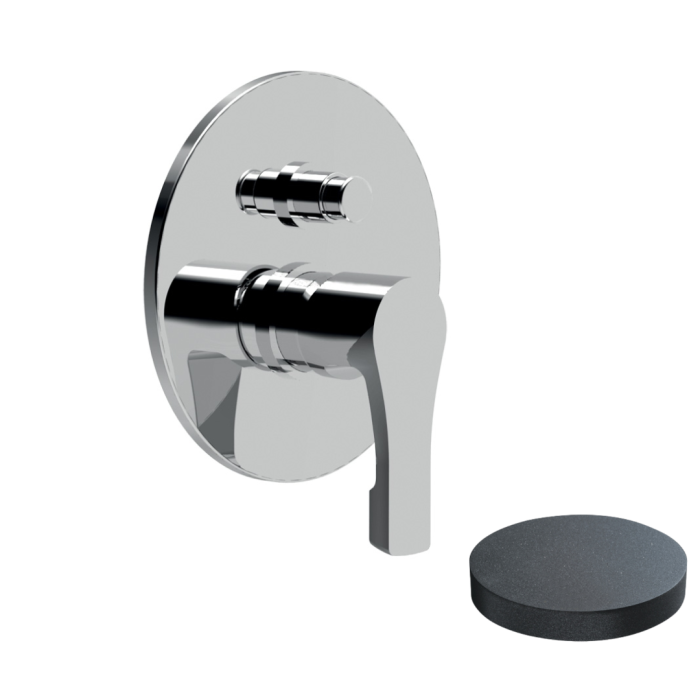 Внешняя часть однорычажного встроенного смесителя для душа с дивертером, Giulini Ego, графит арт. 5713-EPGF