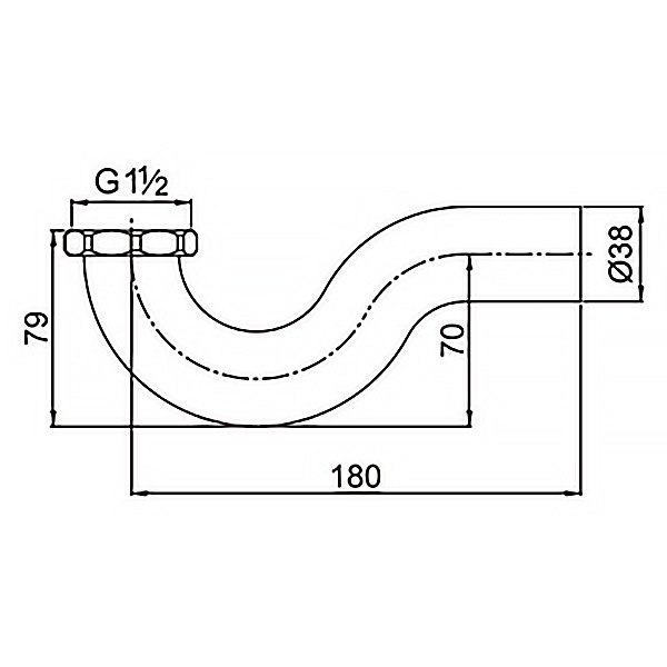 Сифон для ванны или душевого поддона без выпуска, G 1 1/2х40, латунь Azario, Basic - AZ-113-Br