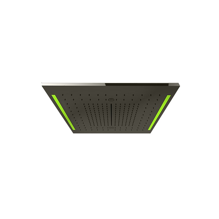 Верхний душ 50х50см., потолочный, 3 режима, хромотерапия, Gessi Colour, black metal brushed pvd арт. 57977#707