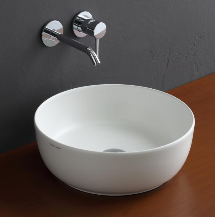 Раковина накладная, без перелива, без отверстий, цвет белый матовый, Scarabeo Glam - 1807 41