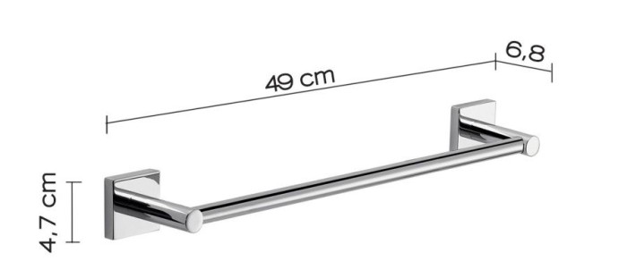 Полотенцедержатель, длина 49.1 см Fuji Gedy, FJ21/45(13) цвет: хром