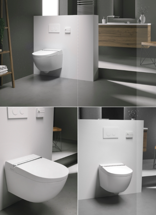 Подвесной унитаз GSI Pura Hygea 590х375 мм с биде, безободковый с сиденьем Soft-Close, цвет бежевый матовый арт. 741811-creta