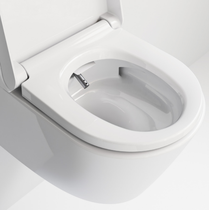 Подвесной унитаз GSI Pura Hygea 590х375 мм с биде, безободковый с сиденьем Soft-Close, цвет бежевый матовый арт. 741811-creta