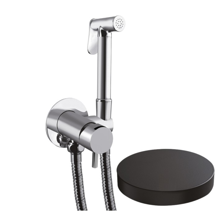 Внешняя часть гигиенического душа со смесителем, Giulini My future, черный матовый арт. SH25/MFEPNO