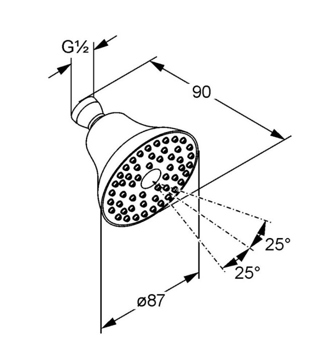 Верхний душ 1s, Kludi, хром - 6219105-00