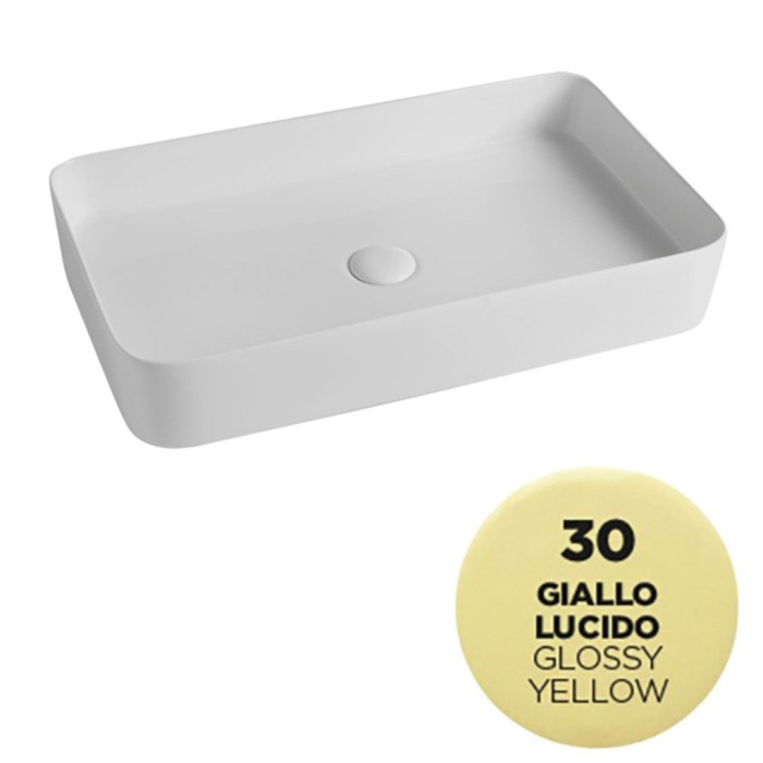 Накладная раковина 65x40xh11 см, Olympia ceramica Smash, желтый глянцевый арт. SMA42RE65030