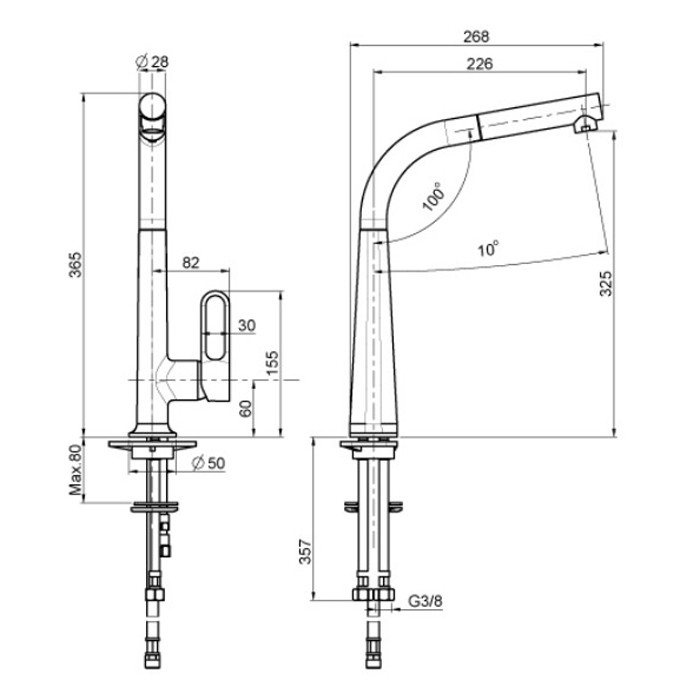 Fima Carlo Frattini Смеситель для кухни с выдвижной лейкой, Kitchen, F7026CR цвет: хром