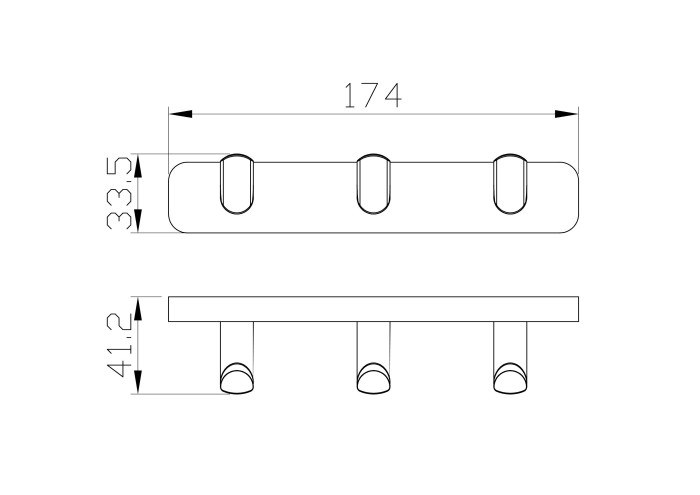 Вешалка с 3 крючками для ванной, Wonzon & Woghand Graffity, WW-9335-BG цвет: золото
