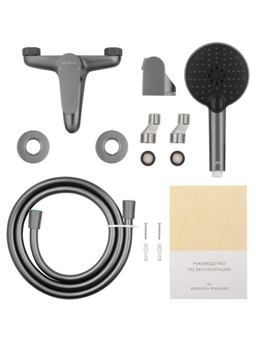 Смеситель для ванны с душем, Wonzon & Woghand Alfa, WW-AE3204-BGG цвет: графит