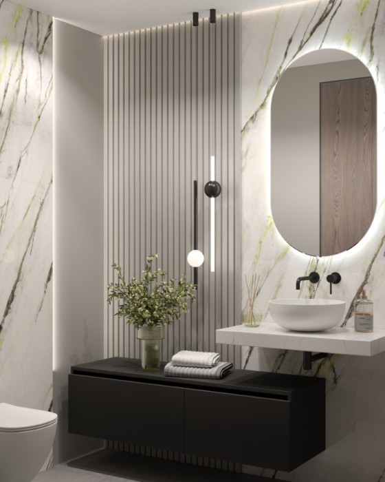 Столешница прямая calacatta 810x460x70, Boheme Flat - 869-080-CLCT