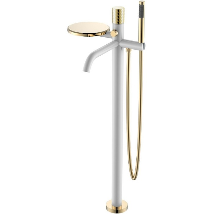 Смеситель напольный white diamond gold, Boheme Stick - 129-WG