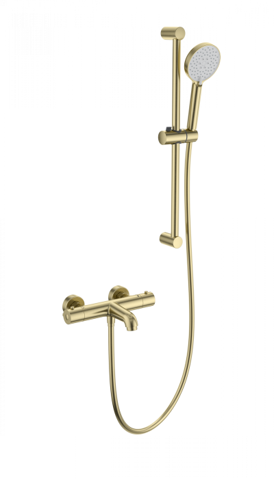 Смеситель для ванны с душевым гарнитуром и термостатом, Wonzon &amp; Woghand, WW-C2006-A-BG цвет: золото