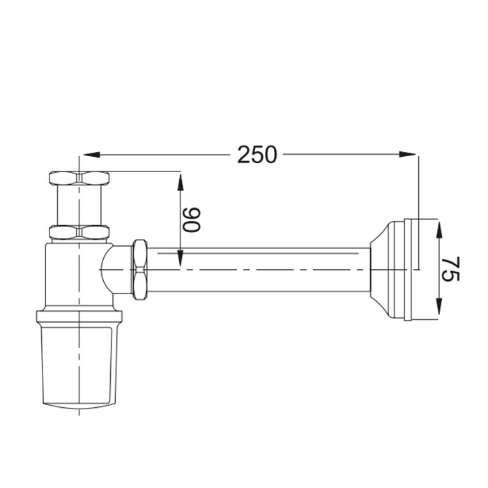 Fima Carlo Frattini Бутылочный сифон для раковины, Sottolavabo, F400CR цвет: хром