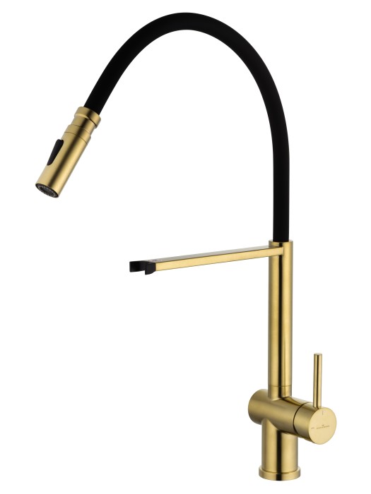 Смеситель для кухни с гибким изливом, Wonzon & Woghand, WW-88438003-BG цвет: золото