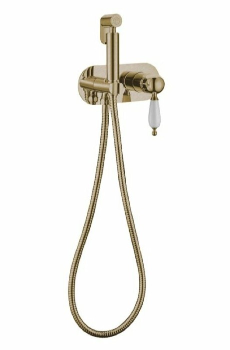 Гигиеническая лейка со смесителем, бронза, Medici Boheme 424