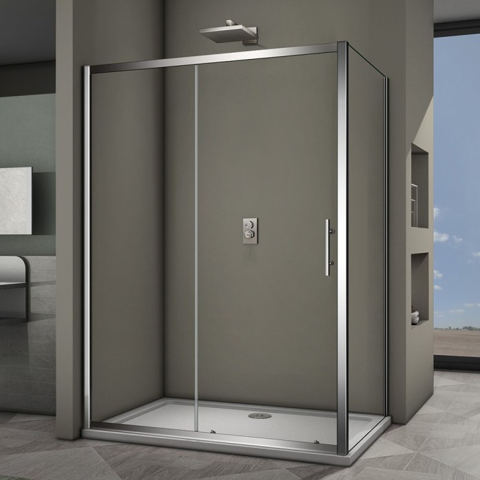 Душевой угол 1700x800x1900 хром, Veconi Rovigo, стекло прозрачное арт. RV063-17080PR-01-19C3