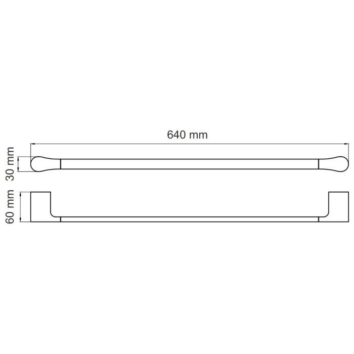 Держатель полотенец одинарный WasserKRAFT Elbe K-7200 арт. K-7230