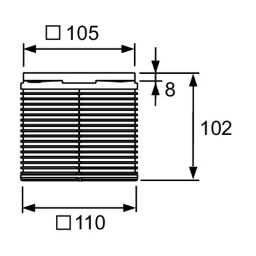 Декоративная решетка 100 мм в пластиковой рамке с монтажным элементом, TECE арт. 3660001