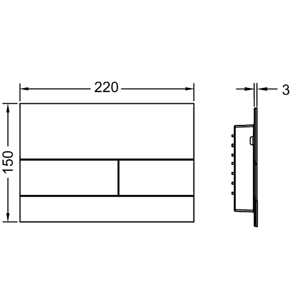 Панель смыва, металл, белый, square TECE арт. 9240834