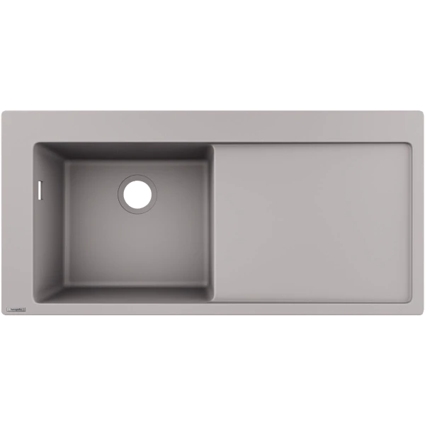 Раковина для кухни, врезная с правым крылом, Hansgrohe S51, бетон арт. 43330380