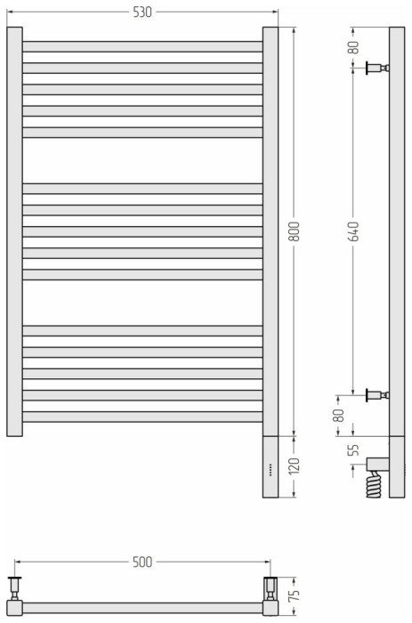 Сунержа Электрический полотенцесушитель 1000x300, Модус 3.0, 12-5701-8050 цвет: белый