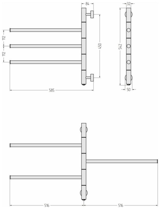 Сунержа Электрический полотенцесушитель 600x500, Триада, 020-0822-0540 цвет: шампань