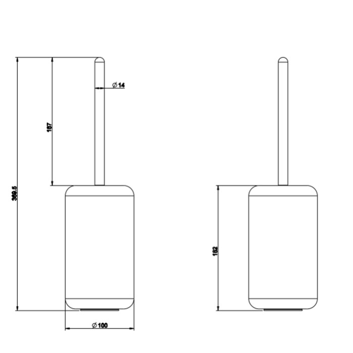 Ершик для унитаза напольный, Gessi Goccia, белый/черный арт. 38044#079