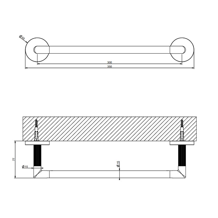 Полотенцедержатель 30 см., подвесной, Gessi Ingranaggio, black metal brushed pvd арт. 63897#707