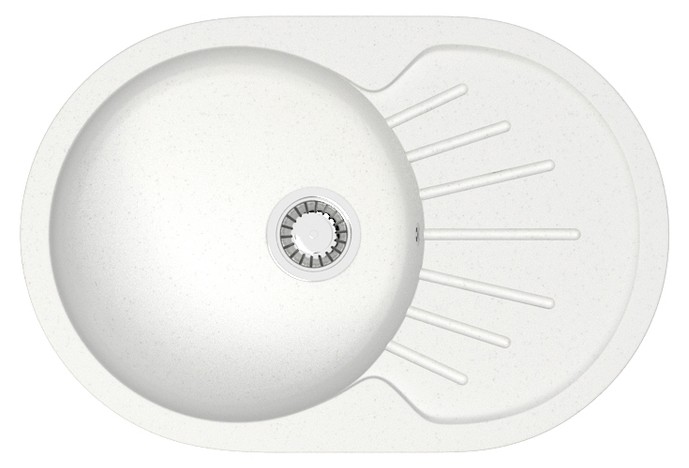 Кухонная мойка Flora 730x450x215 искусственный мрамор, белая, Azario FLORA - CS00079910