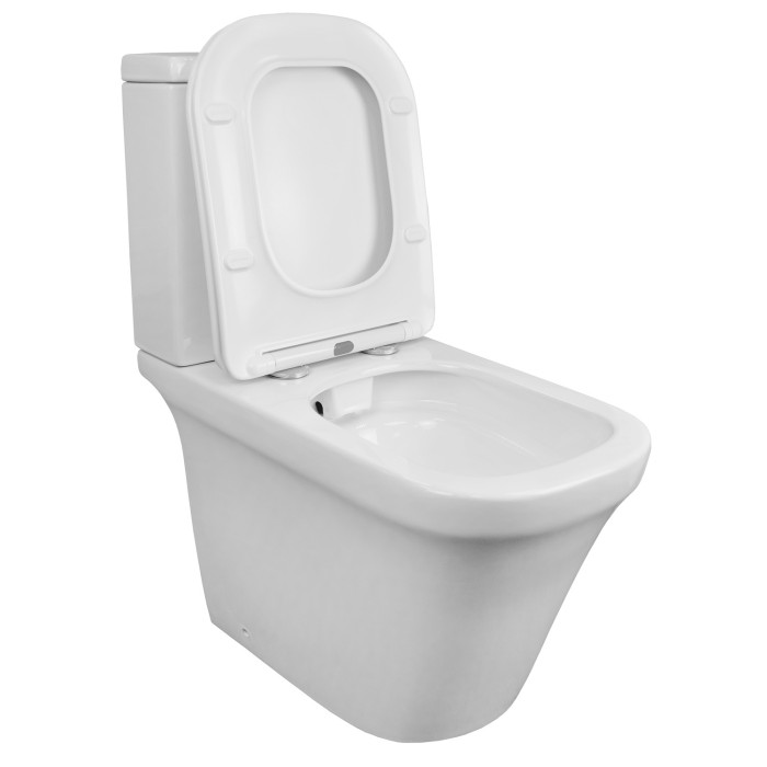 Унитаз-компакт 370х620х780 напольный, безободковый, в комплекте с бачком и сиденьем микролифт, Azario Candy арт. AZ-1503B