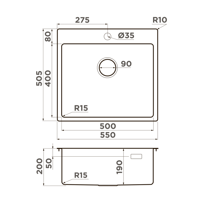 Кухонная мойка Omoikiri Amadare 55-IN нерж. сталь, цвет нержавеющая сталь арт. 4993718