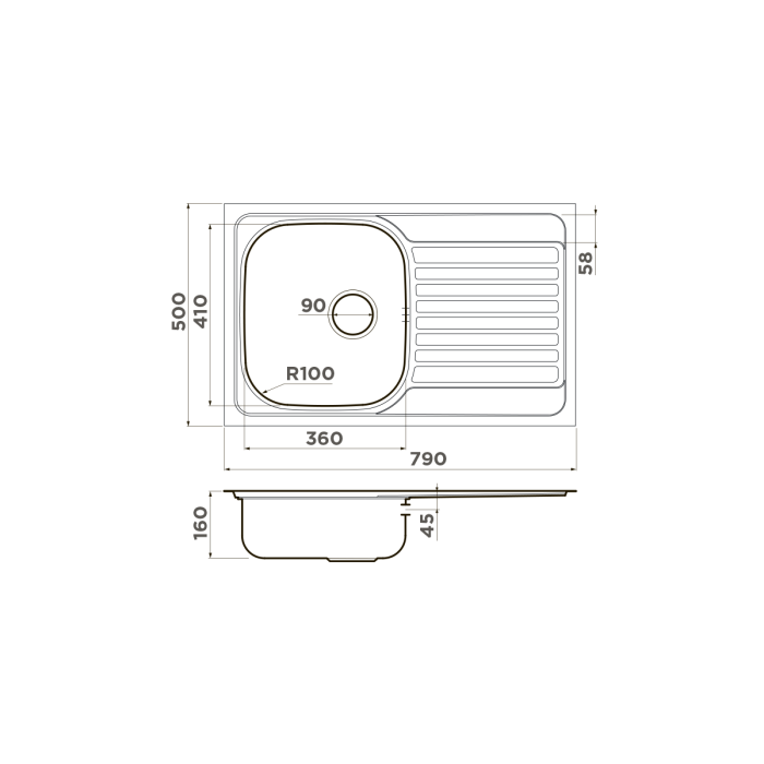 Кухонная мойка Omoikiri Kashiogawa 79-IN нерж. сталь, цвет нержавеющая сталь арт. 4993452