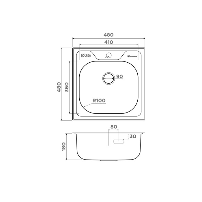 Кухонная мойка Omoikiri Saru 48-IN нерж. сталь, цвет нержавеющая сталь арт. 4993833