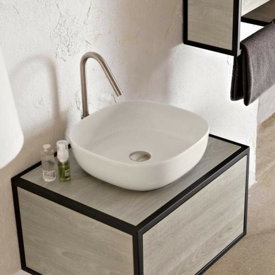 Раковина накладная, без перелива, без отверстий, цвет белый матовый, Scarabeo Glam - 1806 41