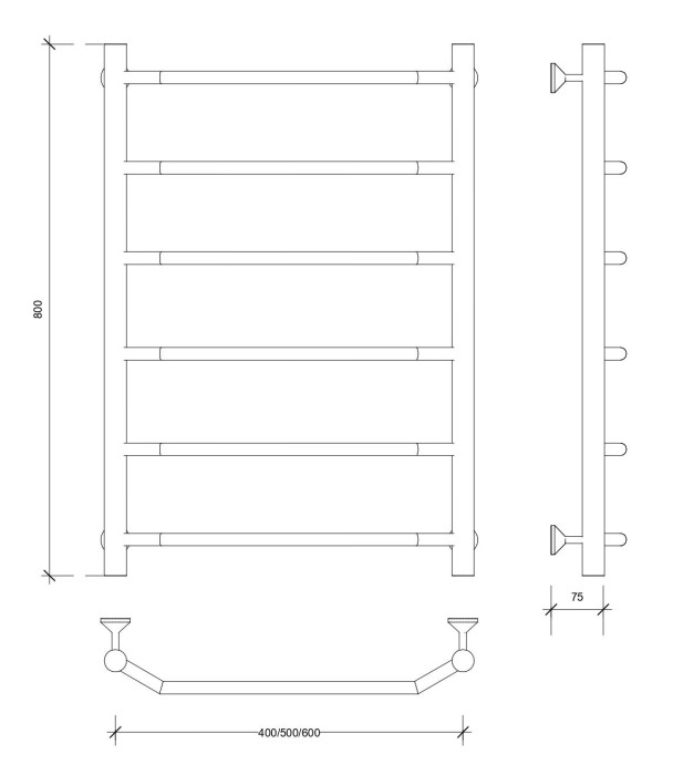 Полотенцесушитель водяной 80x50 Агата 1 (хром) Secado арт. 4603759402161