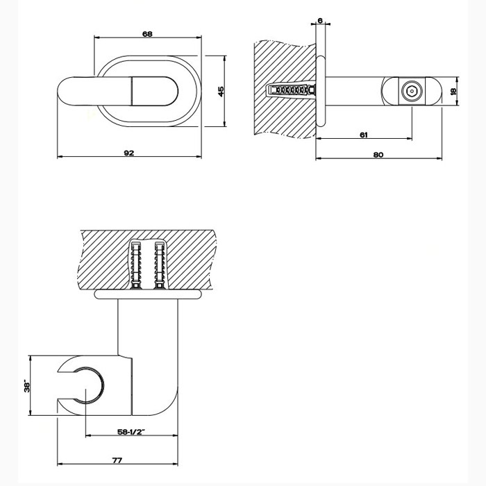 Держатель душевой лейки поворотный, Gessi Goccia, хром арт. 33760#031