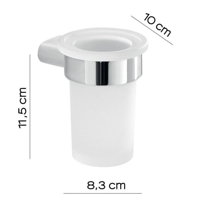 Настенный стеклянный стакан Azzorre Gedy, A110(13) цвет: хром