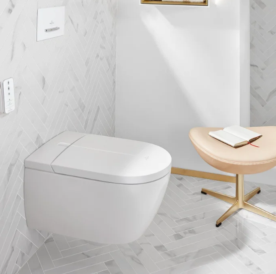 Унитаз подвесной Villeroy & Boch Viclean с функцией биде альпийский белый глянцевый арт.  V0E100R1