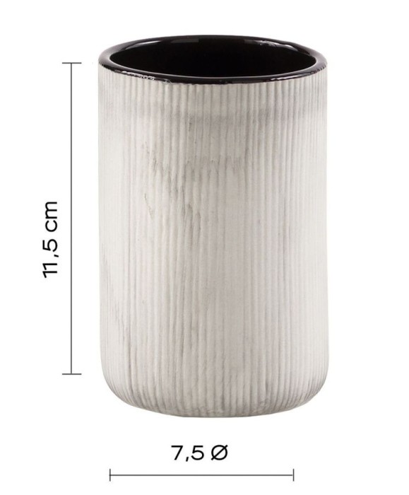 Настольный керамический стакан Naomi Gedy, NO98(08) цвет: серый