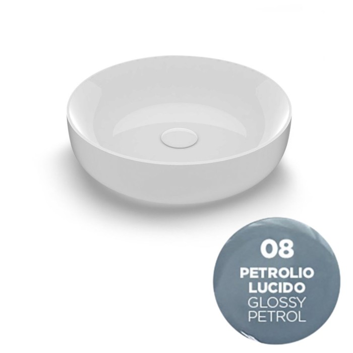 Накладная раковина, d45 h14 см, Olympia ceramica Metamorfosi, нефть глянцевый арт. MET4245008