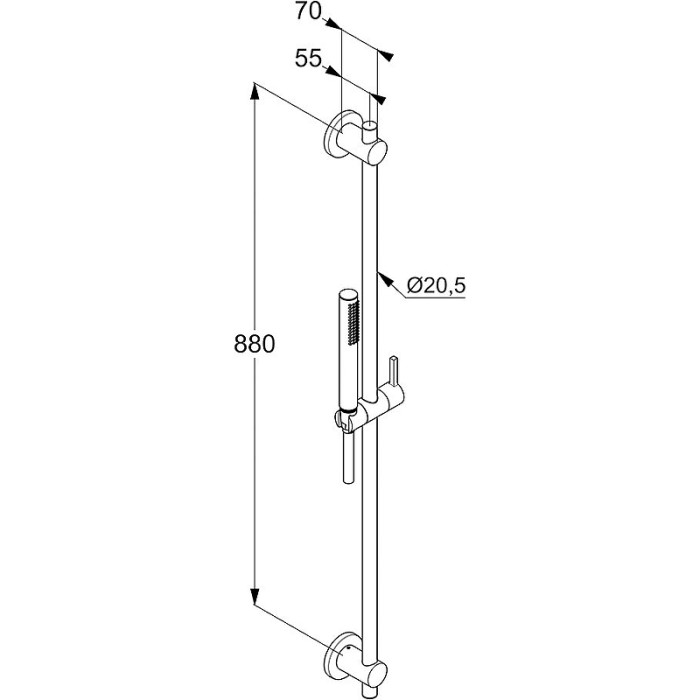Душевой гарнитур 1s, матовый, nova fonte Kludi, белый матовый - 2084053-15