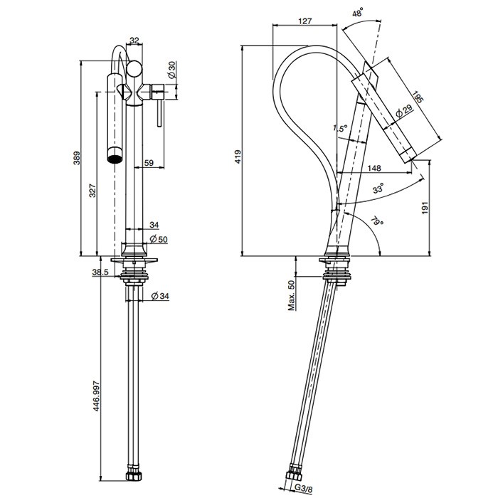 Fima Carlo Frattini Смеситель для кухни, на 1 отв., Galileo, Kitchen, F7050NS цвет: черный