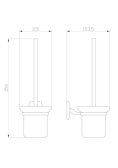 Туалетный ершик в комплекте, Wonzon & Woghand Porto, WW-1901 цвет: хром
