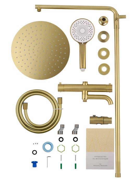 Душевая система с термостатом, Wonzon & Woghand Stick, WW-88739903-BG цвет: золото