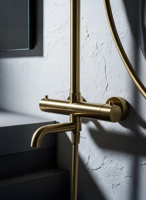 Душевая система с термостатом, Wonzon & Woghand Stick, WW-88739903-BG цвет: золото