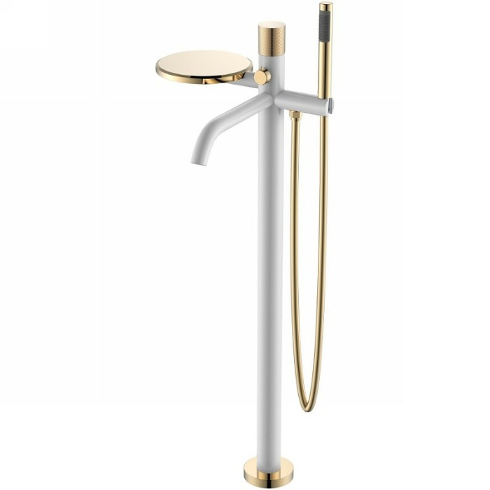 Смеситель напольный white diamond gold, Boheme Stick - 129-WG.2